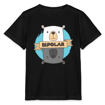 BiPolar Bear I Niedliche psychische Störung Design - Stanley/Stella Kinder T-Shirt MINI CREATOR  - Schwarz - Vorne - Mikhail (115cm)