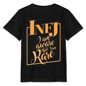 INFJ Bewusst, dass ich selten bin Design Lustiges Geschenk - Stanley/Stella Kinder T-Shirt MINI CREATOR  - Schwarz - Vorne - Mikhail (115cm)