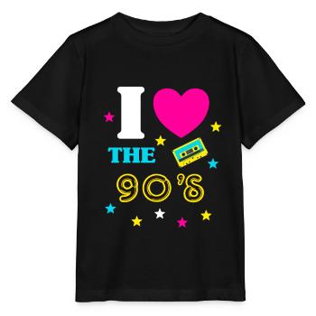 90er Jahre Outfit I Love the 90s Retro Party - Stanley/Stella Kinder T-Shirt MINI CREATOR  - Schwarz - Vorne - Mikhail (115cm)