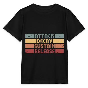 ADSR Synth Synthesizer Retro Musik Geschenk Design - Stanley/Stella Kinder T-Shirt MINI CREATOR  - Schwarz - Vorne - Mikhail (115cm)