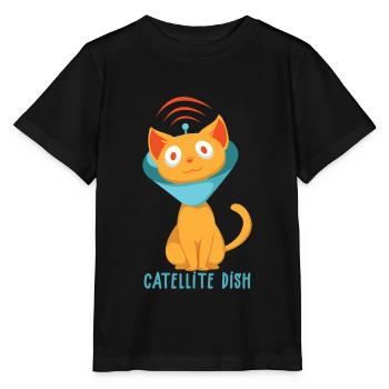Satellite Cat Catellite TV Étalonnage Satellite - T-shirt bio MINI CREATOR Stanley/Stella Enfant - noir - Devant - Mikhail (115cm)