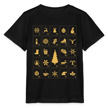Adventskalender Advent Deko Geschenk Weihnachten - Stanley/Stella Kinder T-Shirt MINI CREATOR  - Schwarz - Vorne - Mikhail (115cm)