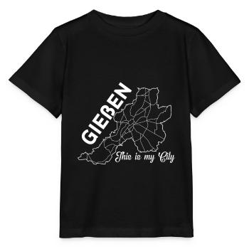 Gießen - Meine Stadt - Städtereisen - Roadtrip - Stanley/Stella Kinder T-Shirt MINI CREATOR  - Schwarz - Vorne - Mikhail (115cm)