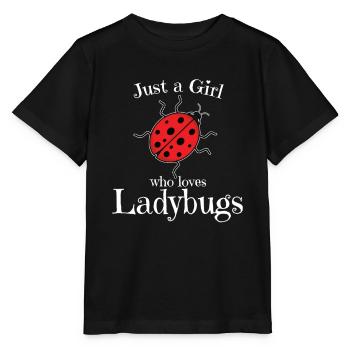 Ladybug Girl Lucky Charm Love Gift - Stanley/Stella MINI CREATOR Kids’ T-Shirt - black - Front - Mikhail (115cm)