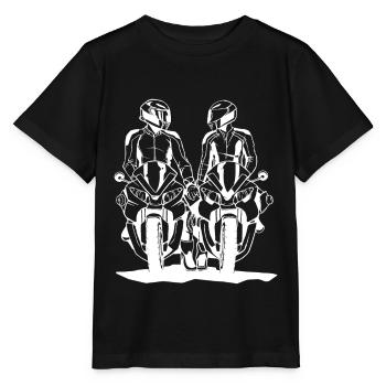 Moto vélo moteur scooter feu chaise machine course - T-shirt bio MINI CREATOR Stanley/Stella Enfant - noir - Devant - Mikhail (115cm)
