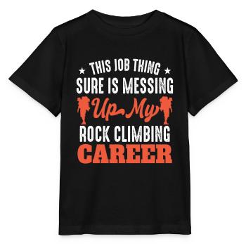 messing up my rock climbing career - Stanley/Stella Kinder T-Shirt MINI CREATOR  - Schwarz - Vorne - Mikhail (115cm)