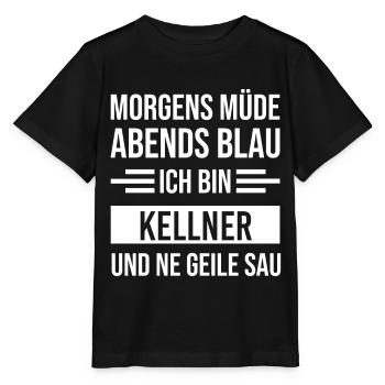 Morgens Müde Abends Blau Kellner - Stanley/Stella Kinder T-Shirt MINI CREATOR  - Schwarz - Vorne - Mikhail (115cm)
