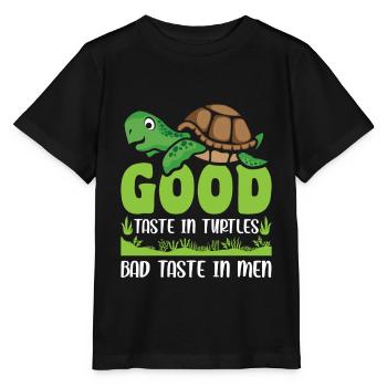 Good Taste in Turtles bad taste in men - Stanley/Stella Kinder T-Shirt MINI CREATOR  - Schwarz - Vorne - Mikhail (115cm)