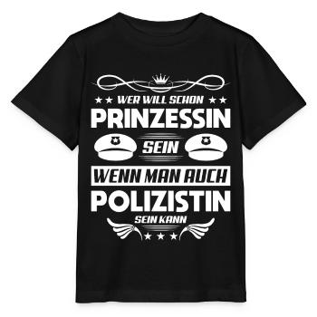 Polizei Polizist Polizisten Polizeibeamter - Stanley/Stella Kinder T-Shirt MINI CREATOR  - Schwarz - Vorne - Mikhail (115cm)