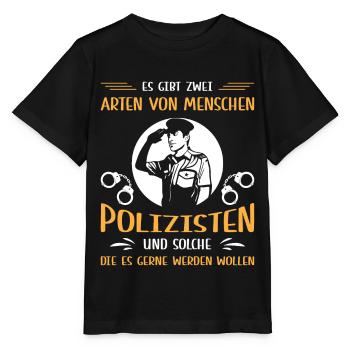 Polizei Polizist Polizisten Polizeibeamter - Stanley/Stella Kinder T-Shirt MINI CREATOR  - Schwarz - Vorne - Mikhail (115cm)