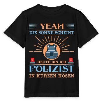 Polizei Polizist Polizisten Polizeibeamter - Stanley/Stella Kinder T-Shirt MINI CREATOR  - Schwarz - Vorne - Mikhail (115cm)