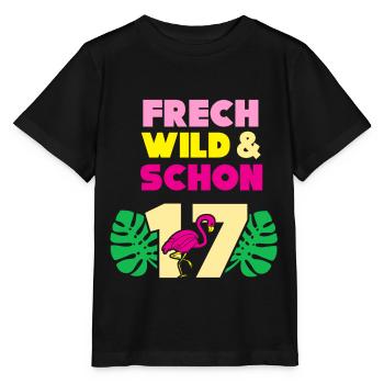17 Jahre Geburtstag Flamingo - Stanley/Stella Kinder T-Shirt MINI CREATOR  - Schwarz - Vorne - Mikhail (115cm)