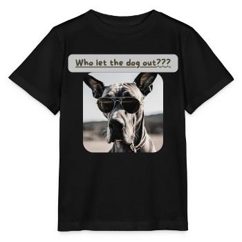 Dogge, Who let the dog out, Dogge - Stanley/Stella MINI CREATOR Kids’ T-Shirt - black - Front - Mikhail (115cm)
