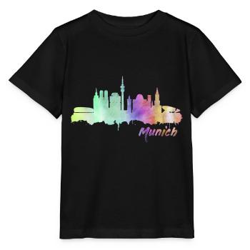 Germany skyline Munich - Stanley/Stella MINI CREATOR Kids’ T-Shirt - black - Front - Mikhail (115cm)