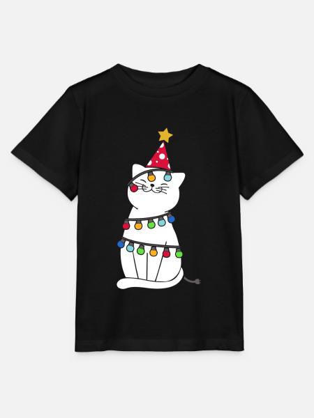 Weihnachten Katze - Stanley/Stella Kinder T-Shirt MINI CREATOR - Schwarz