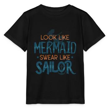 Meerjungfrau Seemann - Stanley/Stella Kinder T-Shirt MINI CREATOR  - Schwarz - Vorne - Mikhail (115cm)
