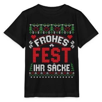 Ugly Christmas Christmas - Stanley/Stella MINI CREATOR Kids’ T-Shirt - black - Front - Mikhail (115cm)