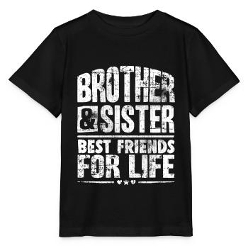 Frère et soeur Meilleurs amis pour la vie - T-shirt bio MINI CREATOR Stanley/Stella Enfant - noir - Devant - Mikhail (115cm)