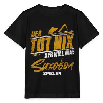 Saxofon - Stanley/Stella Kinder T-Shirt MINI CREATOR  - Schwarz - Vorne - Mikhail (115cm)