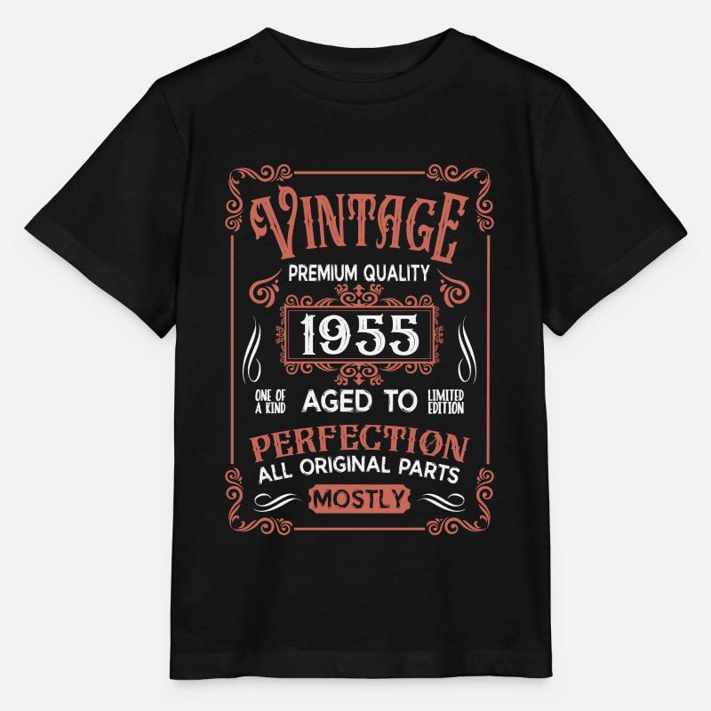 Anniversaire né en 1955 - T-shirt bio MINI CREATOR Stanley/Stella Enfant - noir