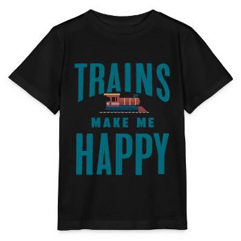 Trains - Stanley/Stella MINI CREATOR Kids’ T-Shirt - black - Front - Mikhail (115cm)