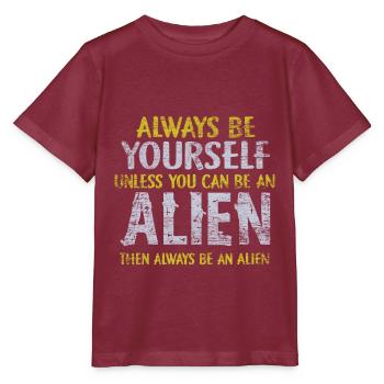 Alien - Stanley/Stella MINI CREATOR Kids’ T-Shirt - burgundy - Front - Kain (125cm)