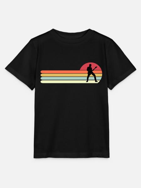 Grappige gitaar shirt, retro vintage gitaar cadeau voor - Stanley/Stella Kinder-T-shirt MINI CREATOR  - zwart