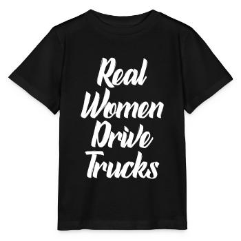 real women drive trucks - Stanley/Stella MINI CREATOR Kids’ T-Shirt - black - Front - Mikhail (115cm)