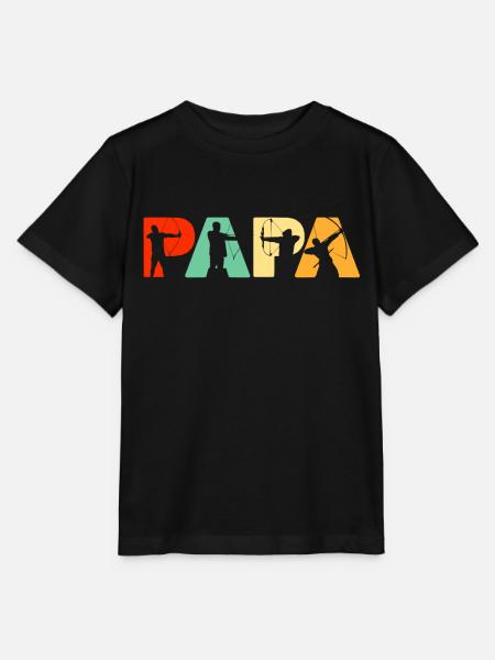 Bogenschütze Papa, Retro Papa Bogenschießen Vater Geschenk - Stanley/Stella Kinder T-Shirt MINI CREATOR - Schwarz