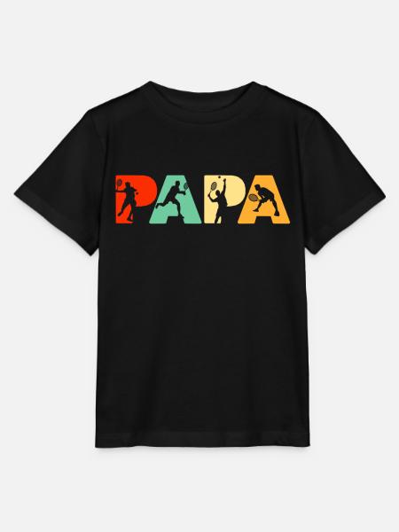 Tennis Vader, Retro Papa Tennis Vader's Gift - Stanley/Stella Kinder-T-shirt MINI CREATOR  - zwart