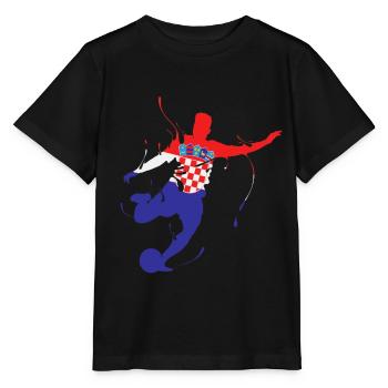 Kroatien Fußball Trikot Flagge Hrvatska Vatreni - Stanley/Stella Kinder T-Shirt MINI CREATOR  - Schwarz - Vorne - Mikhail (115cm)