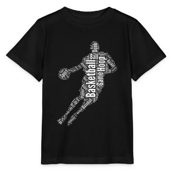 Joueur de basket-ball Word Shape Boy White - T-shirt bio MINI CREATOR Stanley/Stella Enfant - noir - Devant - Mikhail (115cm)