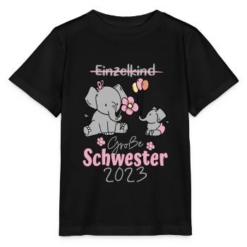 Grande Sœur 2023 Elephant Baby Design Girl - T-shirt bio MINI CREATOR Stanley/Stella Enfant - noir - Devant - Mikhail (115cm)