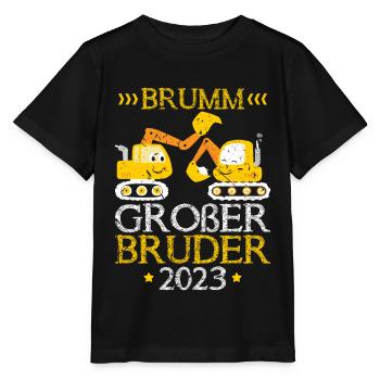 Großer Bruder 2023 Bagger - Stanley/Stella Kinder T-Shirt MINI CREATOR  - Schwarz - Vorne - Mikhail (115cm)