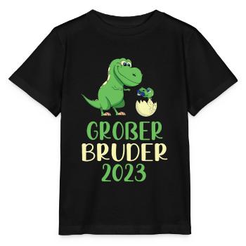 Großer Bruder 2023 Dino - Stanley/Stella Kinder T-Shirt MINI CREATOR  - Schwarz - Vorne - Mikhail (115cm)