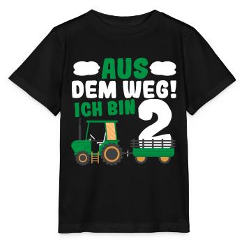 2. Geburtstag Achtung Ich Bin 2 Jahre Traktor - Stanley/Stella Kinder T-Shirt MINI CREATOR  - Schwarz - Vorne - Mikhail (115cm)