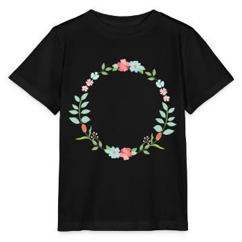 Blumenkranz-Zauber - Stanley/Stella Kinder T-Shirt MINI CREATOR  - Schwarz - Vorne - Mikhail (115cm)
