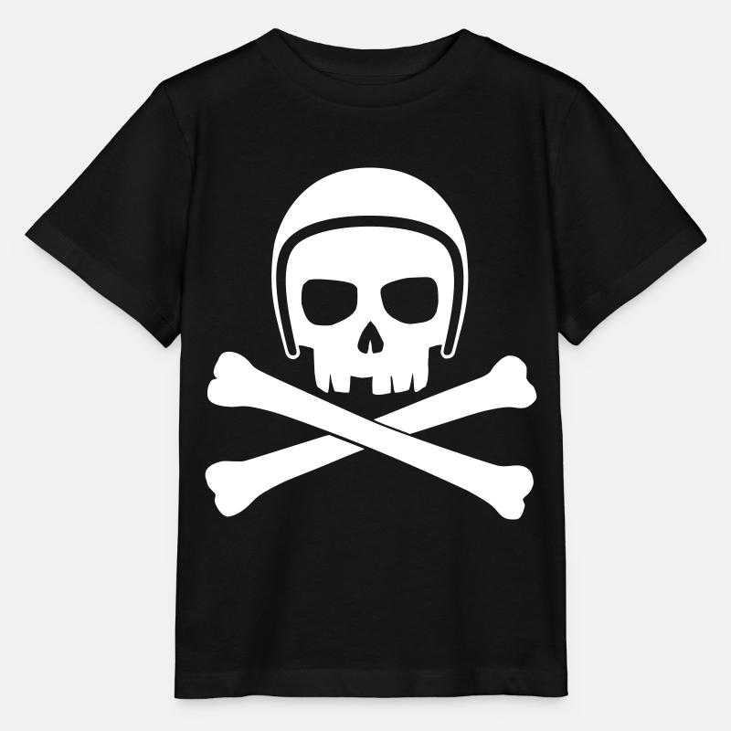 Crâne avec casque - T-shirt bio MINI CREATOR Stanley/Stella Enfant - noir