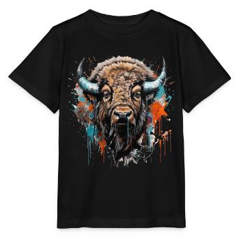 König der Prärie - Street Art - Stanley/Stella Kinder T-Shirt MINI CREATOR  - Schwarz - Vorne - Mikhail (115cm)