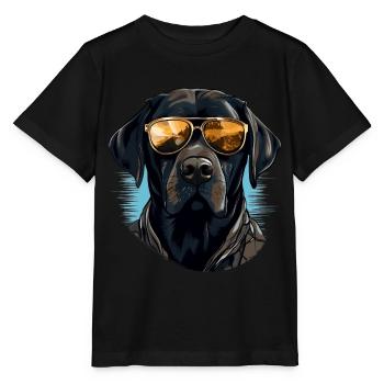 Urban Retriever: Streetwise Labrador Vibes - T-shirt bio MINI CREATOR Stanley/Stella Enfant - noir - Devant - Mikhail (115cm)