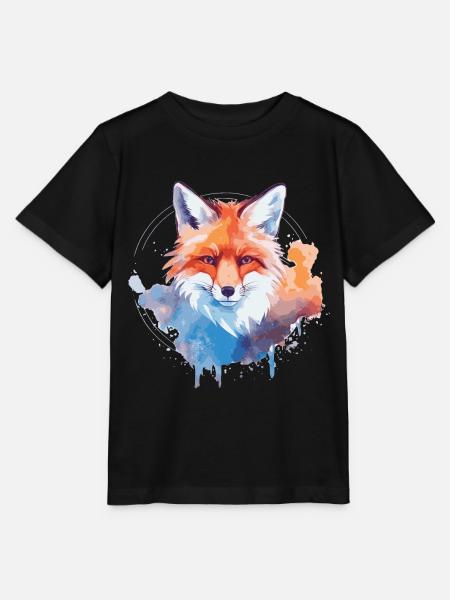 Aquarell Fuchs, Fuchs - Stanley/Stella Kinder T-Shirt MINI CREATOR - Schwarz