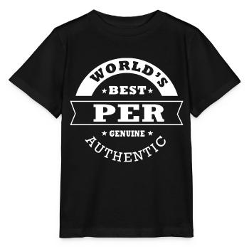 Per world s best cadeau personnalisé prénom per - T-shirt bio MINI CREATOR Stanley/Stella Enfant - noir - Devant - Mikhail (115cm)