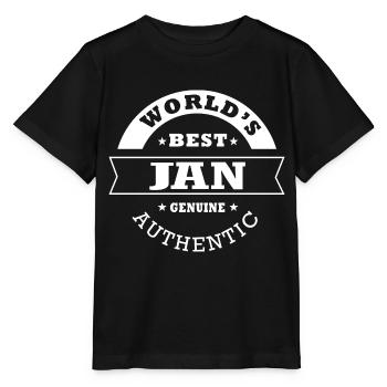 Jan world s best cadeau personnalisé prénom jan - T-shirt bio MINI CREATOR Stanley/Stella Enfant - noir - Devant - Mikhail (115cm)