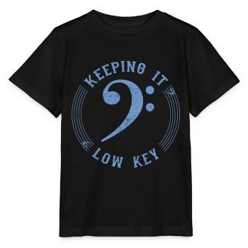 Bass Clef Blue - Symbole Musical Vintage - T-shirt bio MINI CREATOR Stanley/Stella Enfant - noir - Devant - Mikhail (115cm)