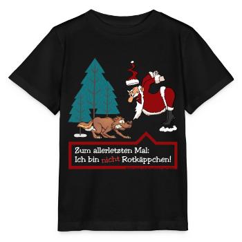 Santa Claus & Wolf (No Little Red Riding Hood Edition) - Stanley/Stella MINI CREATOR Kids’ T-Shirt - black - Front - Mikhail (115cm)