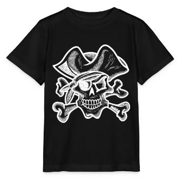 Pirate cache-œil - T-shirt bio MINI CREATOR Stanley/Stella Enfant - noir - Devant - Mikhail (115cm)