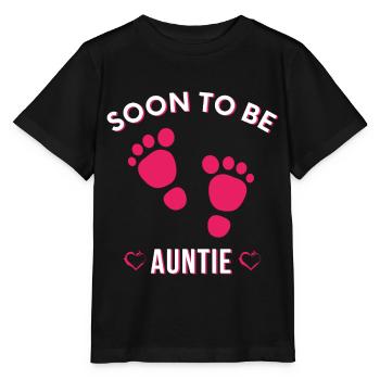 Bientôt tante, tante mignonne, nouvelle tante, drôle de tante - T-shirt bio MINI CREATOR Stanley/Stella Enfant - noir - Devant - Mikhail (115cm)