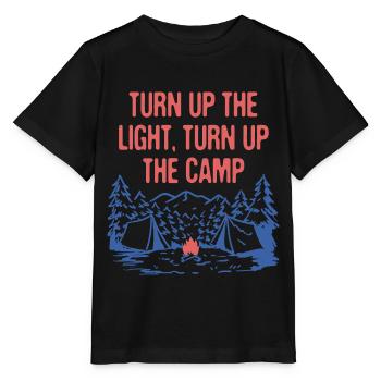 Turn Up the Camp Light Wildlife Camping Outdoor - Stanley/Stella MINI CREATOR Kids’ T-Shirt - black - Front - Mikhail (115cm)