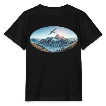 Planeur en montagne - T-shirt bio MINI CREATOR Stanley/Stella Enfant - noir - Devant - Mikhail (115cm)