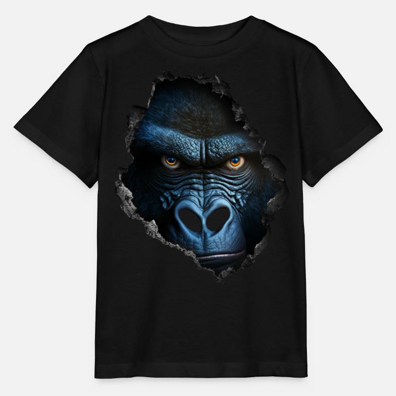 Gorilla Wall Hole Monkey Zoo Animal Costume Cadeau - T-shirt bio MINI CREATOR Stanley/Stella Enfant - noir